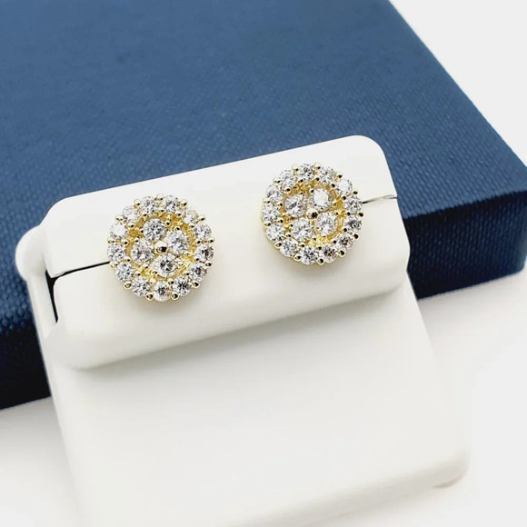 "14K Gold Plated Cubic Zircon Earrings, INUS1BR130 - Picture 10 of 10